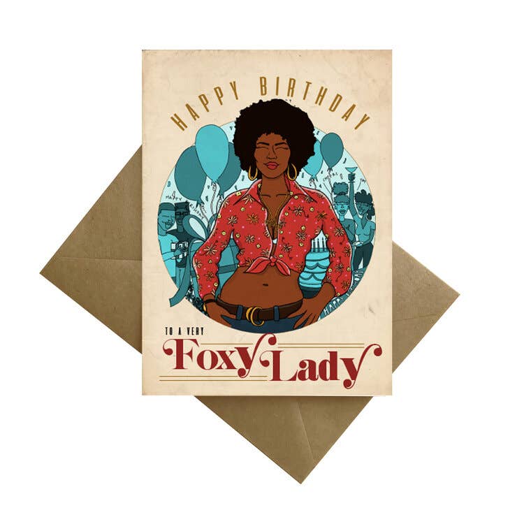 To A Very Foxy Lady Card - Jade Record Shoppe